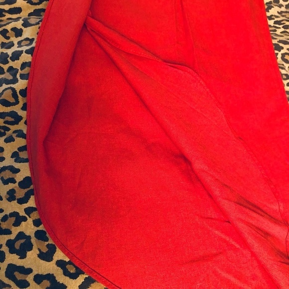 CALI 1850 large red linen look wide slit leg pant wrap effect NWOT - Picture 10 of 16